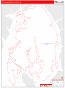 Ketchikan Gateway Borough (County), AK Digital Map Red Line Style